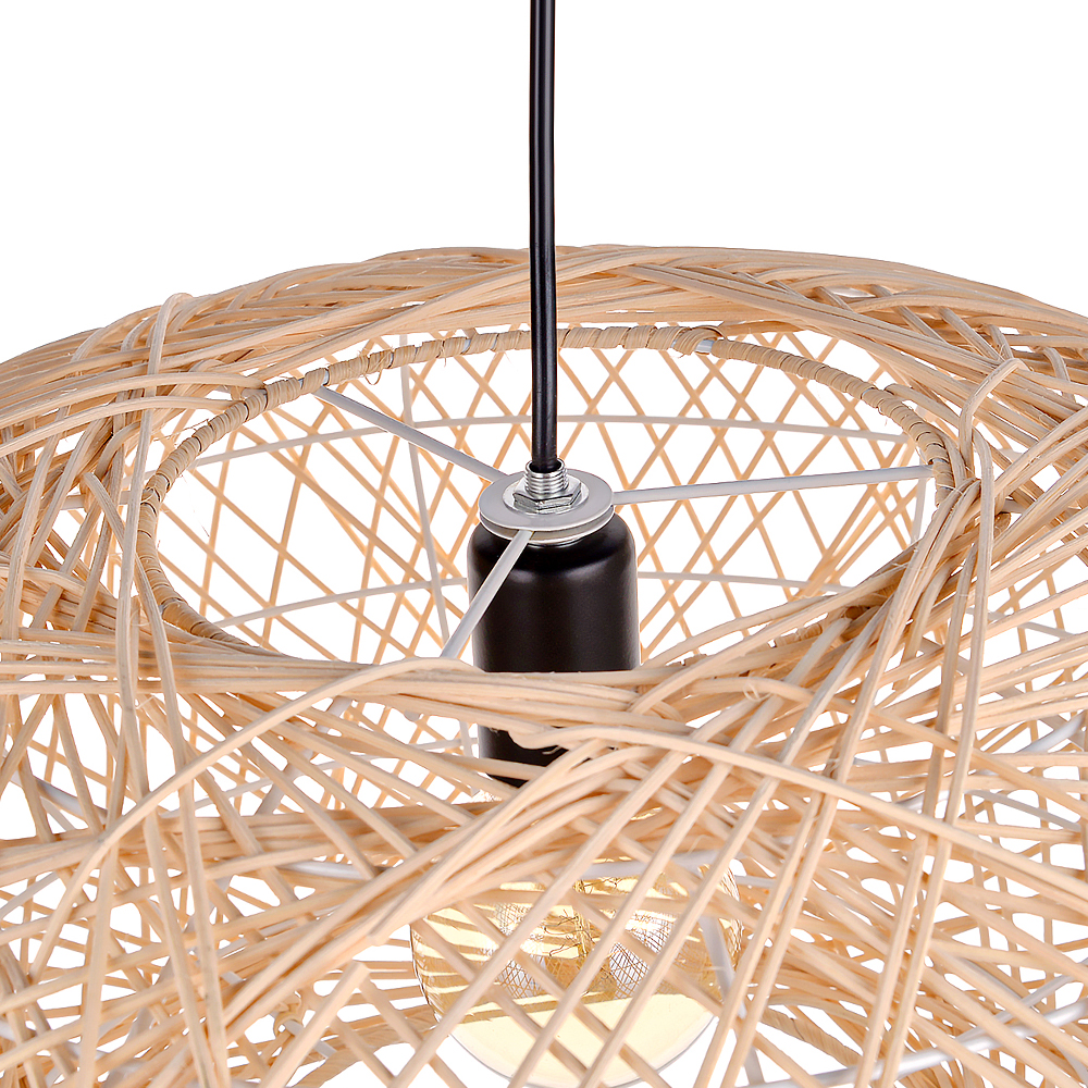 Handmade Rattan Oval Pendant Light for Dining Room-Handwovenlamp