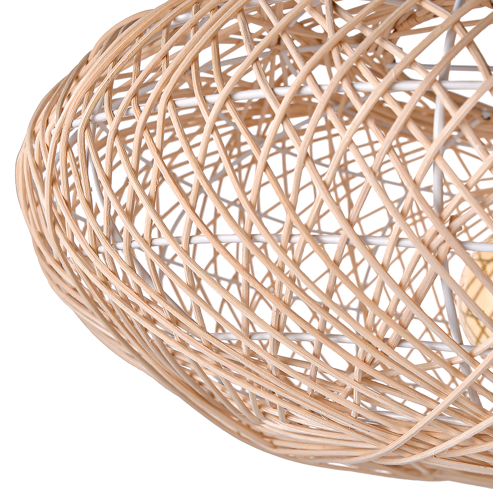 Handmade Rattan Oval Pendant Light for Dining Room-Handwovenlamp