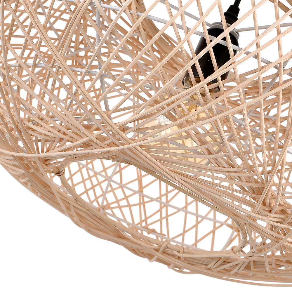 Handmade Rattan Oval Pendant Light for Dining Room-Handwovenlamp