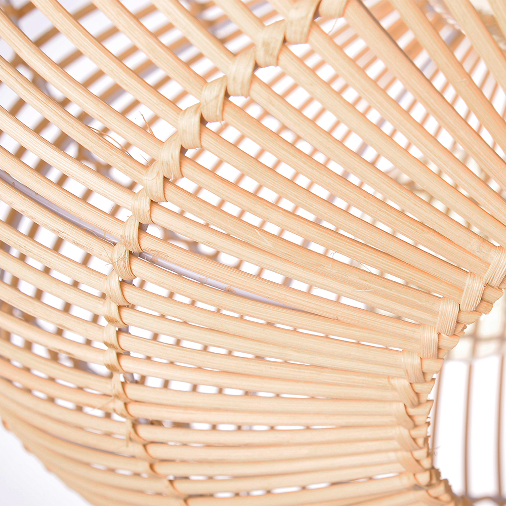 3 Bulbs Hanging Chandelier Medieval Style Dining Room Rattan Pendant Light-Handwovenlamp