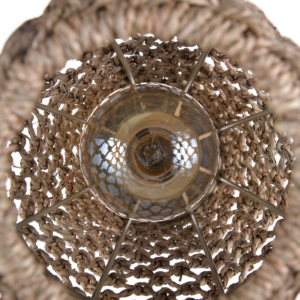 Retro Wicker Rattan Pendant Light Shade Restaurant Loft Style Grass Rattan Lamp-Handwovenlamp