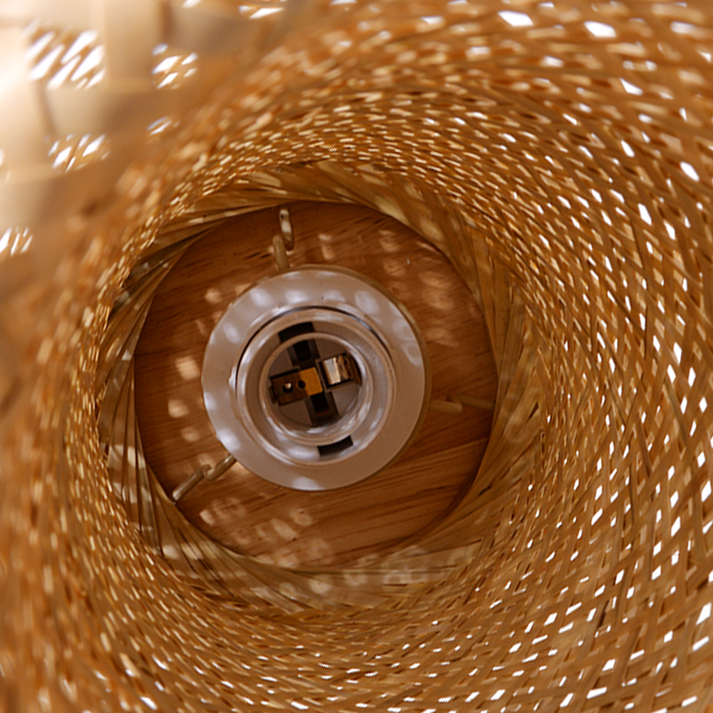 Hand-woven Bamboo Table Lamp Bedroom Bedside Light Reading Lamp-Handwovenlamp