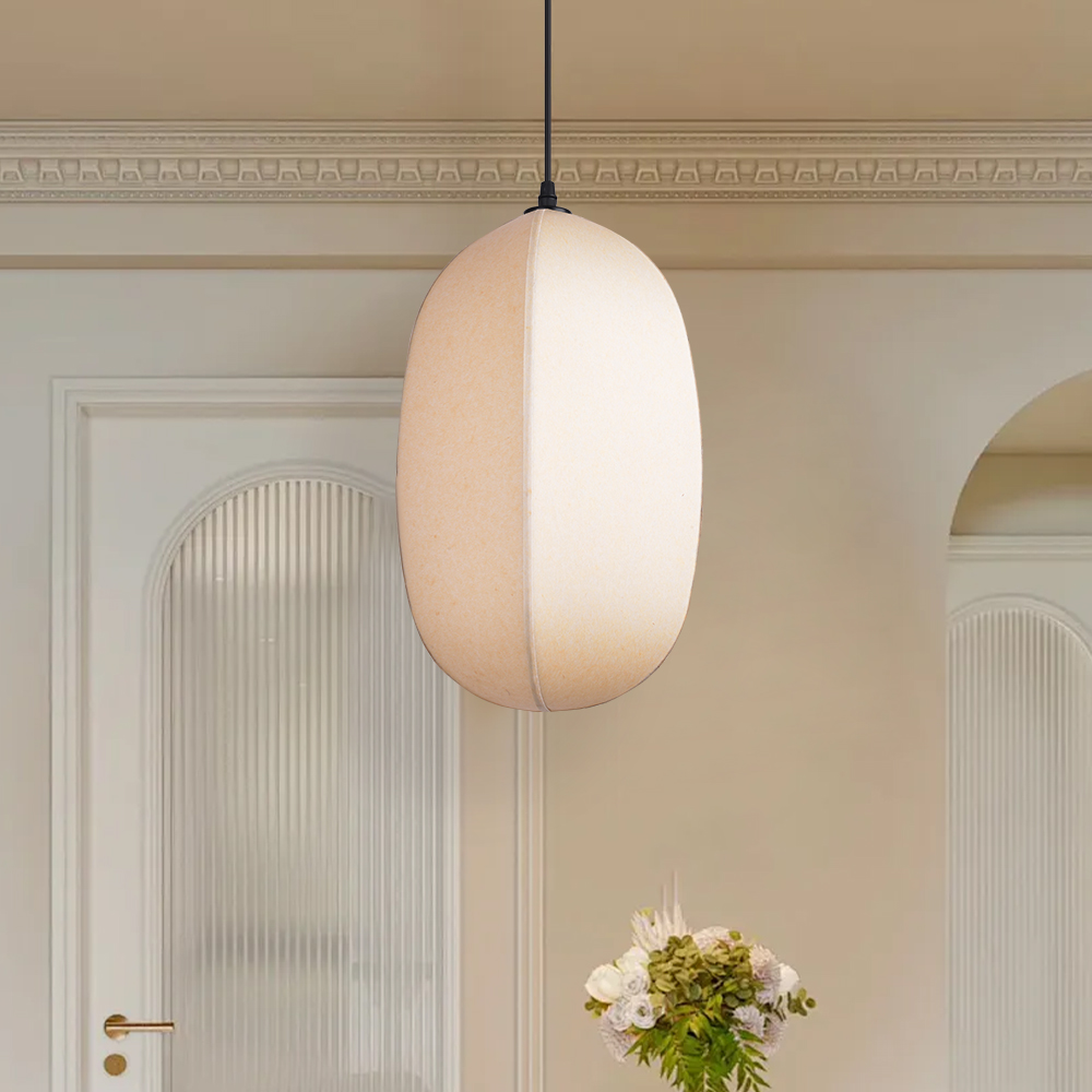 Wabi-sabi Style Living Room Fabric Chandelier Japanese Homestay Light Fixture-Handwovenlamp