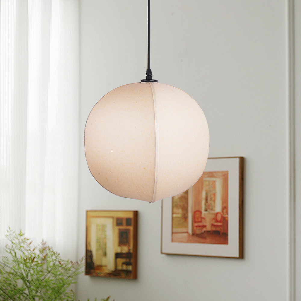 Wabi-sabi Style Living Room Fabric Chandelier Japanese Homestay Light Fixture-Handwovenlamp