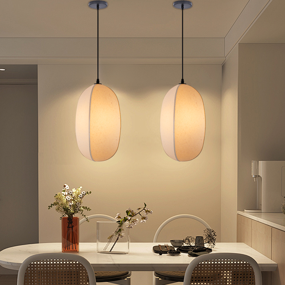 Wabi-sabi Style Living Room Fabric Chandelier Japanese Homestay Light Fixture-Handwovenlamp