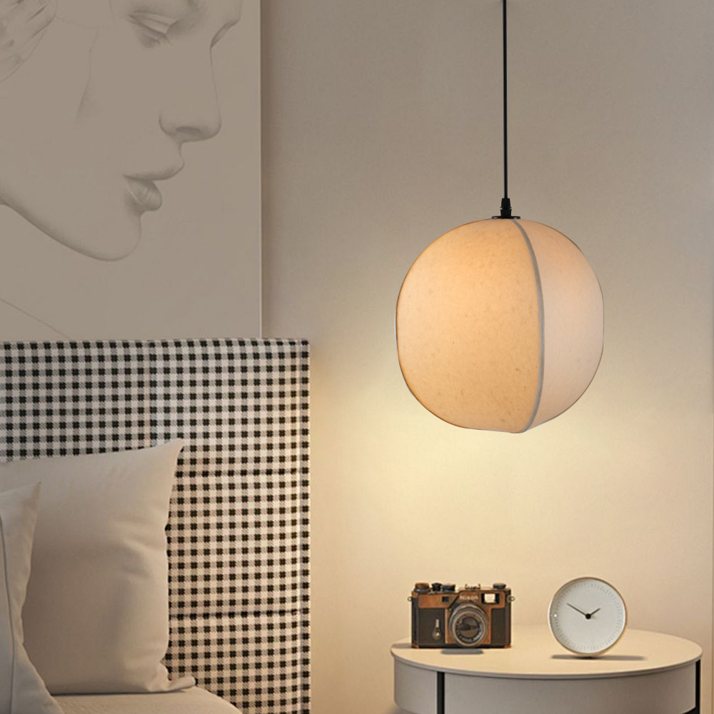 Wabi-sabi Style Living Room Fabric Chandelier Japanese Homestay Light Fixture-Handwovenlamp