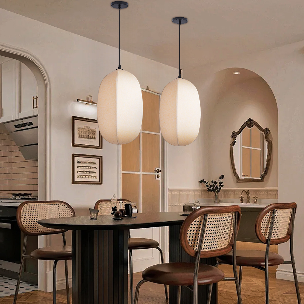 Wabi-sabi Style Living Room Fabric Chandelier Japanese Homestay Light Fixture-Handwovenlamp