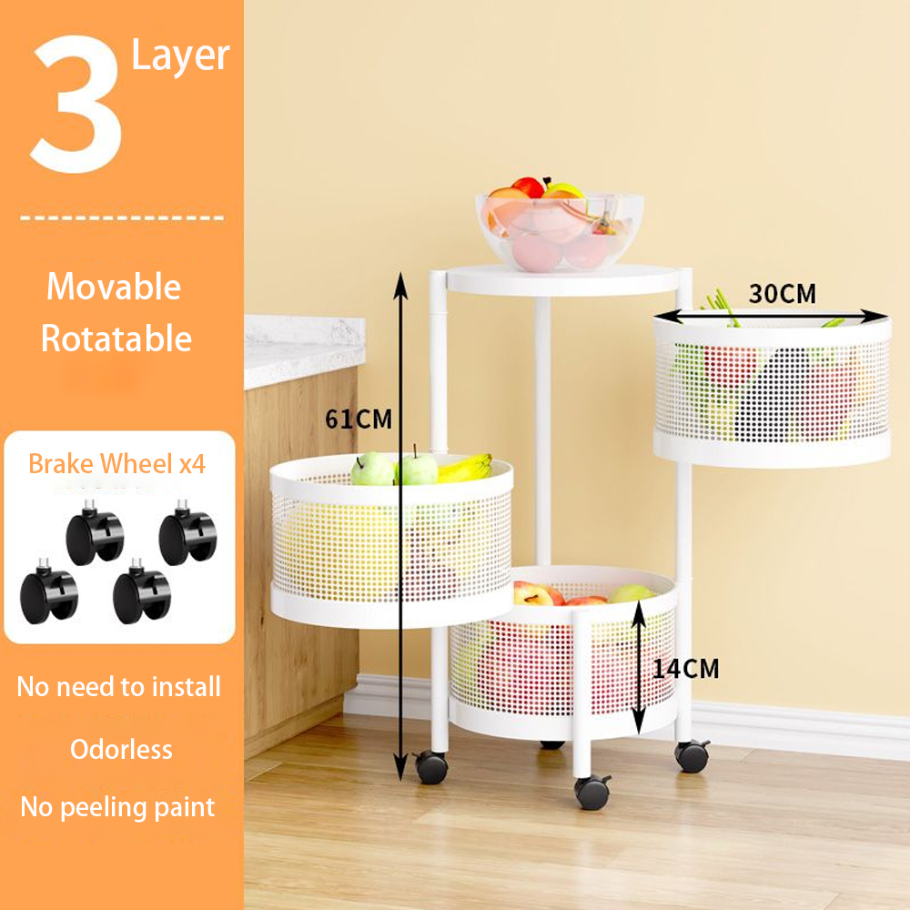 Multifunctional Kitchen Shelf Multi-layer Rotatable Storage Rack-Handwovenlamp
