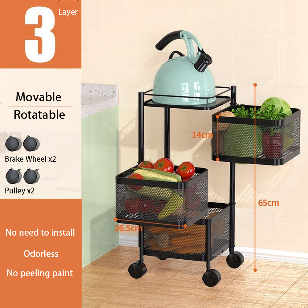Multifunctional Kitchen Shelf Multi-layer Rotatable Storage Rack-Handwovenlamp