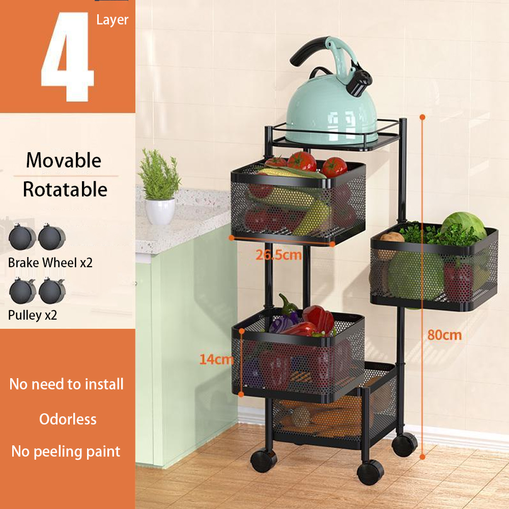Multifunctional Kitchen Shelf Multi-layer Rotatable Storage Rack-Handwovenlamp