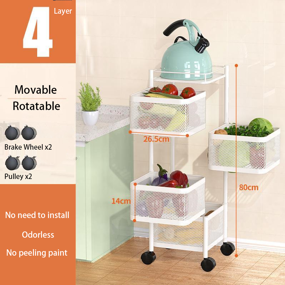 Multifunctional Kitchen Shelf Multi-layer Rotatable Storage Rack-Handwovenlamp
