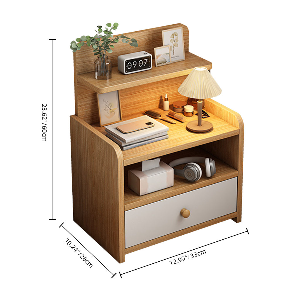 Modern Walnut Bedroom Bedside Table Small Storage Cabinet