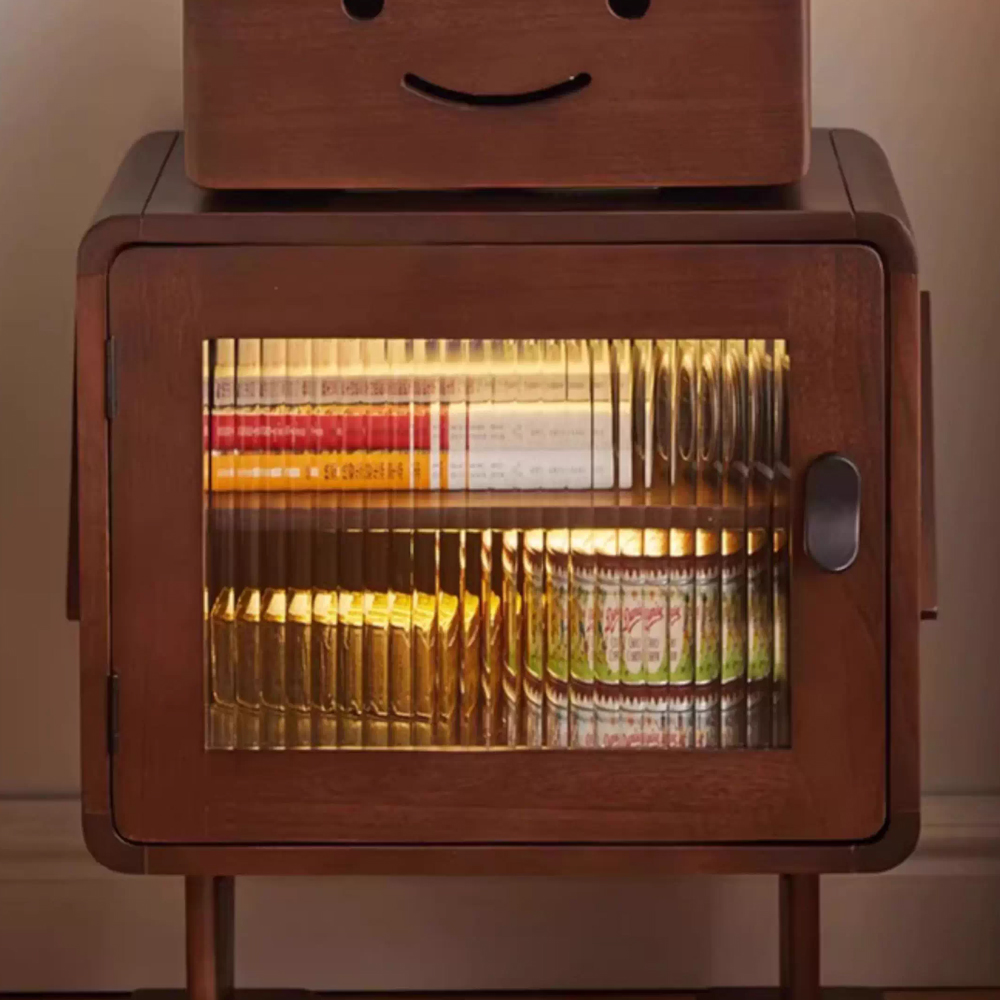 Robot Shape Bedroom Bedside Table Solid Wood Storage Cabinet Children's Bedside Cabinet
