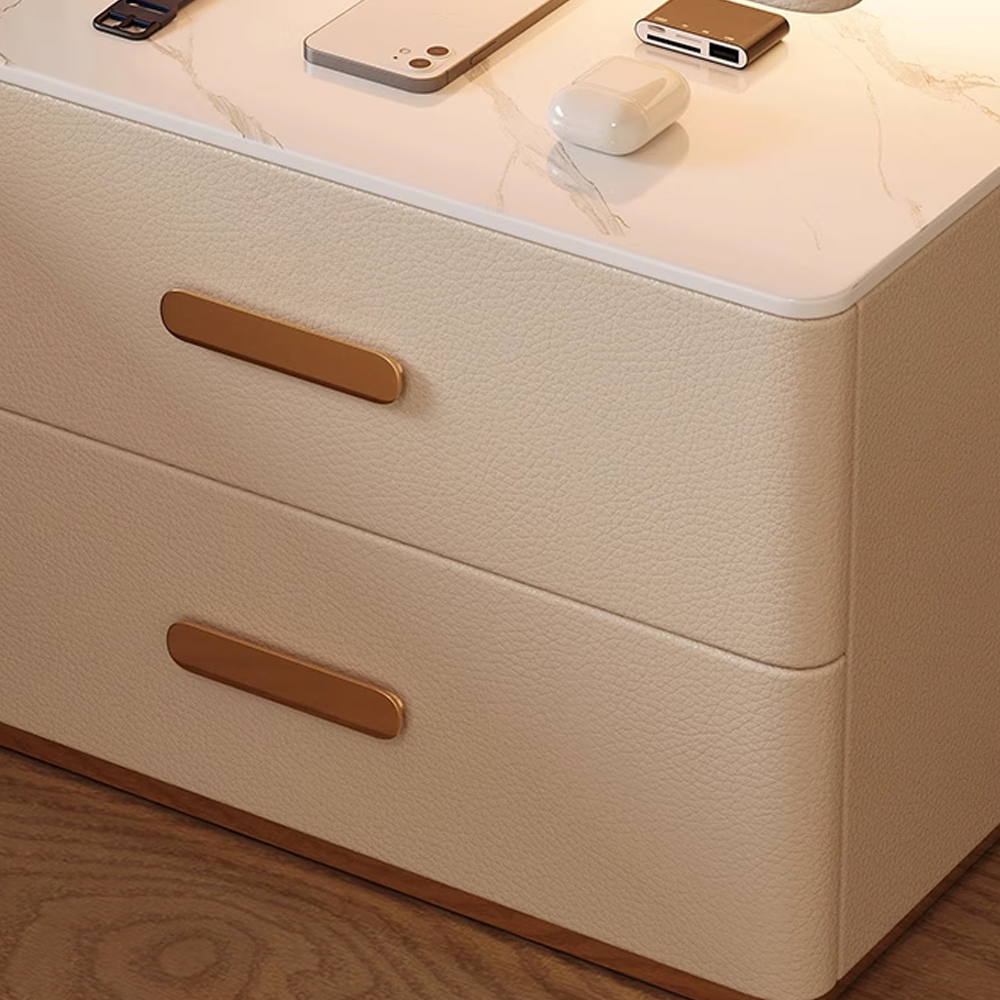 Free Installation Smart Bedside Table Multifunctional Solid Wood Bedside Storage Cabinet