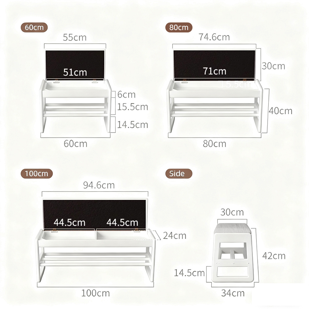 Solid Wood Shoe Changing Stool Entryway Storage Multi Function Hallway Storage Stool