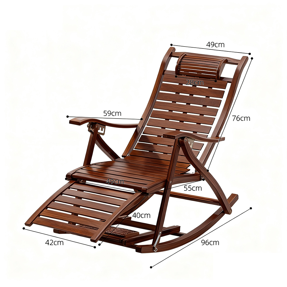 Handmade Bamboo Chair Rocking Chair Recliner Foldable Suitable for Living Room Balcony