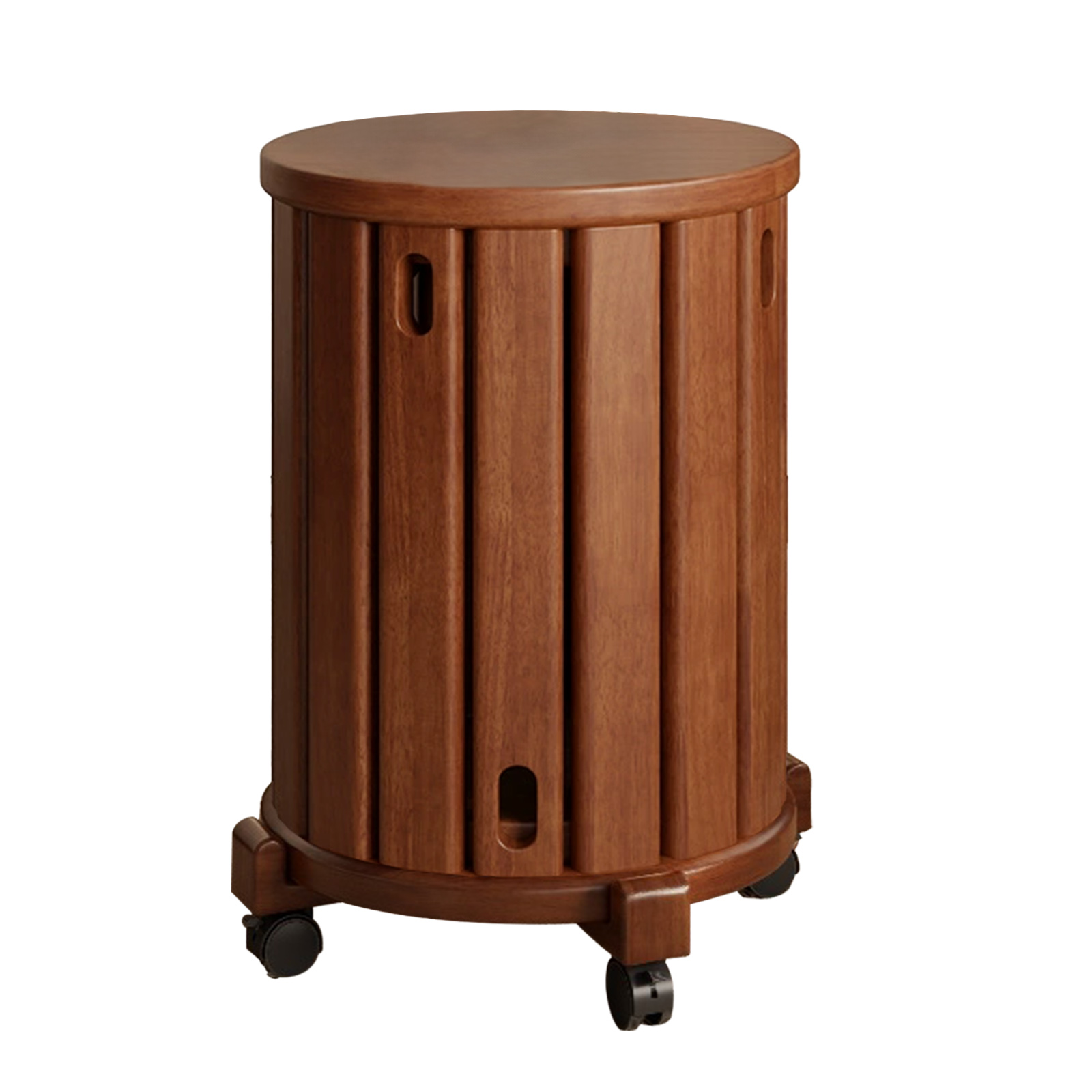 Japanese Solid Wood Folding Stool Living Room Tea Table Round Stool 2 In 1