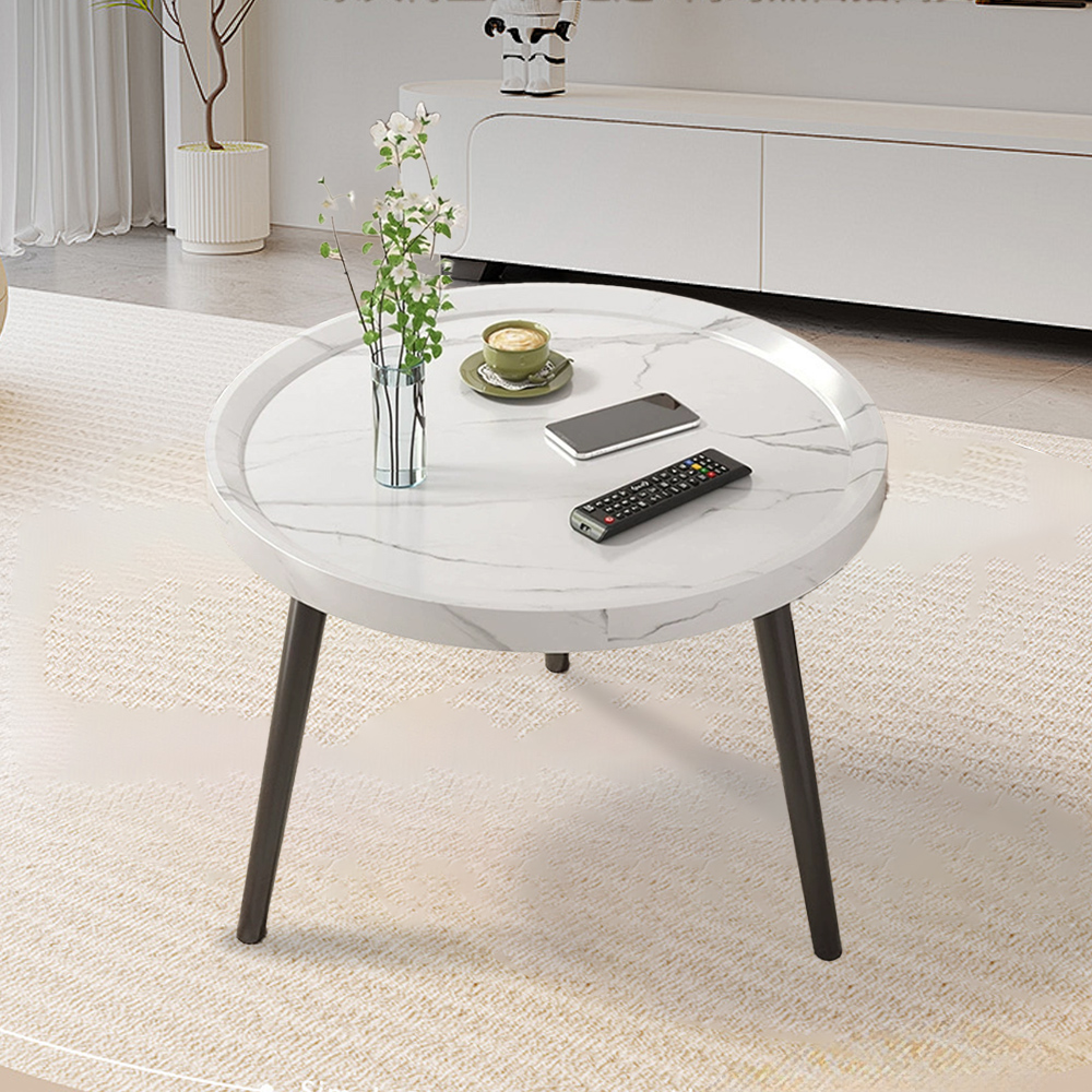 Nordic Simple Double Layer Round Table Small Coffee Table Living Room Side Table