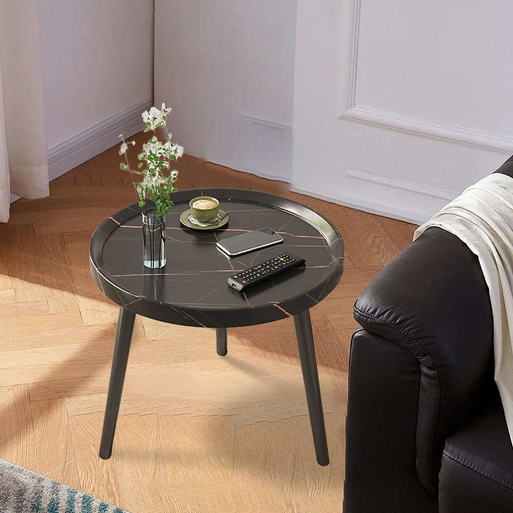 Nordic Simple Double Layer Round Table Small Coffee Table Living Room Side Table
