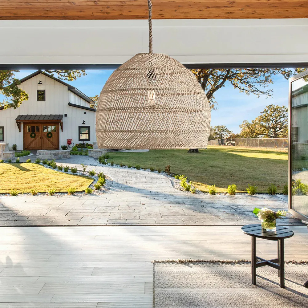 Handemade Rattan  Rope Light Pendant Lampshade For Kitchen Island-Handwovenlamp