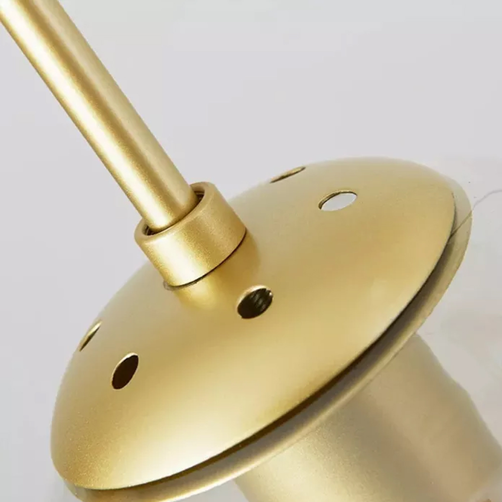 Loft Glass Chandelier Modern Brass Long Metal Pendant Light-Handwovenlamp