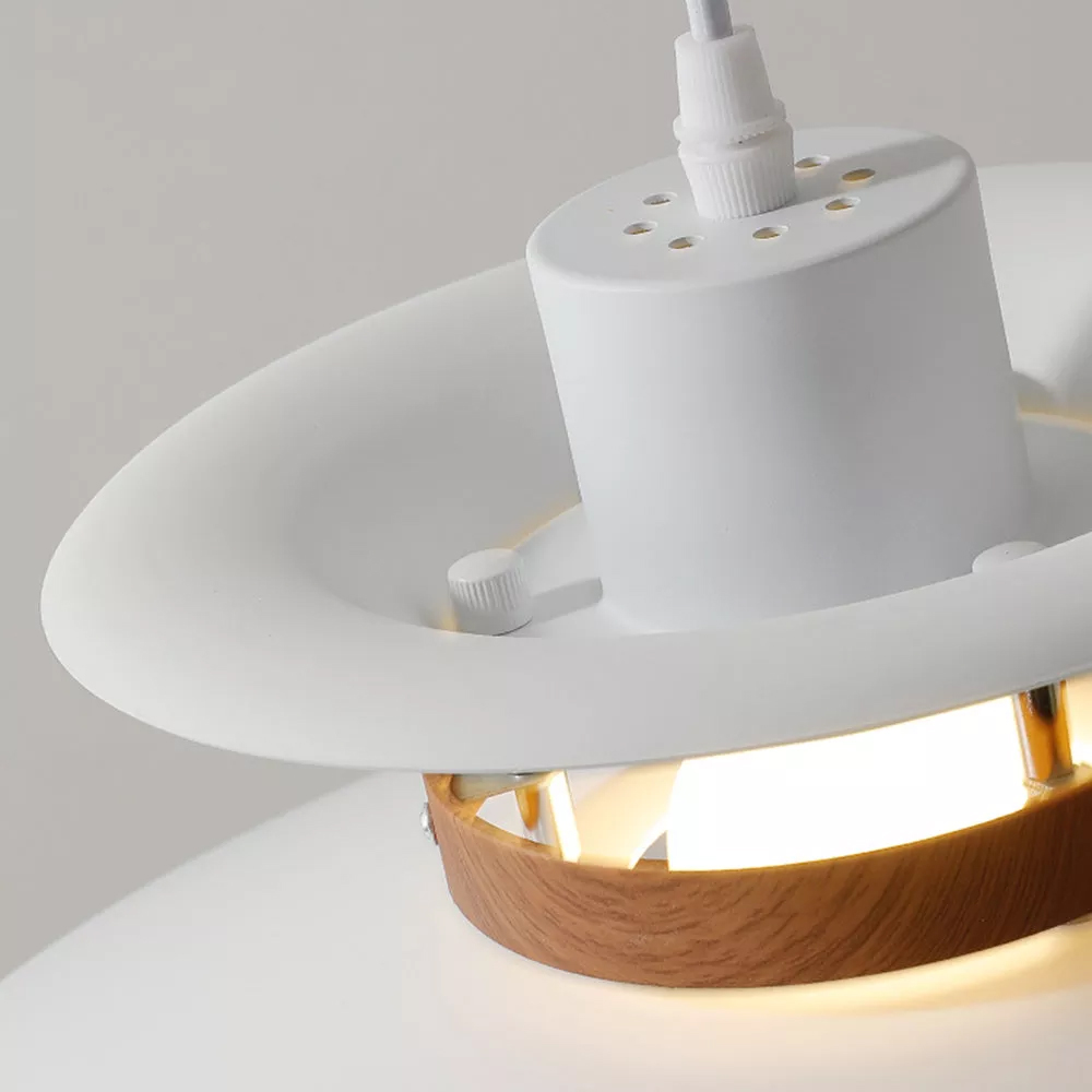 Mid-Century Modern Wood Pendant Light Danish Kitchen Island Multilayer Lampshade-Handwovenlamp