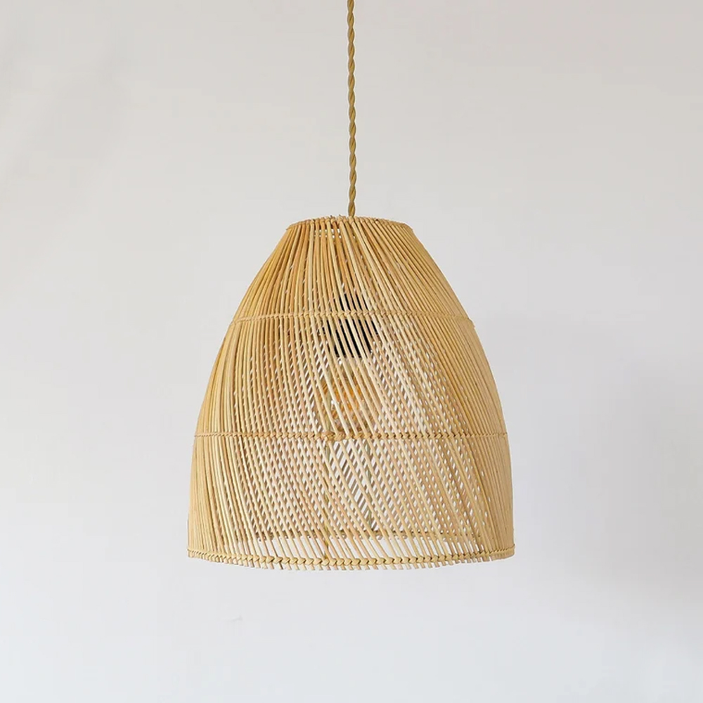 Living Room Rustic Pendant Light Handmade Handmade Rattan Wicker Lamp Shade-Handwovenlamp