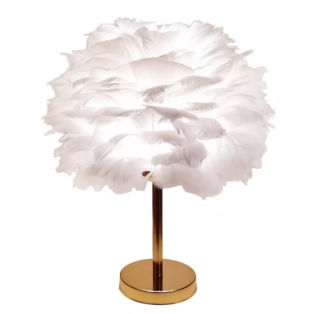 Creative Romantic Desk Lamp Nordic Style Bedside Feather Lamp-Handwovenlamp