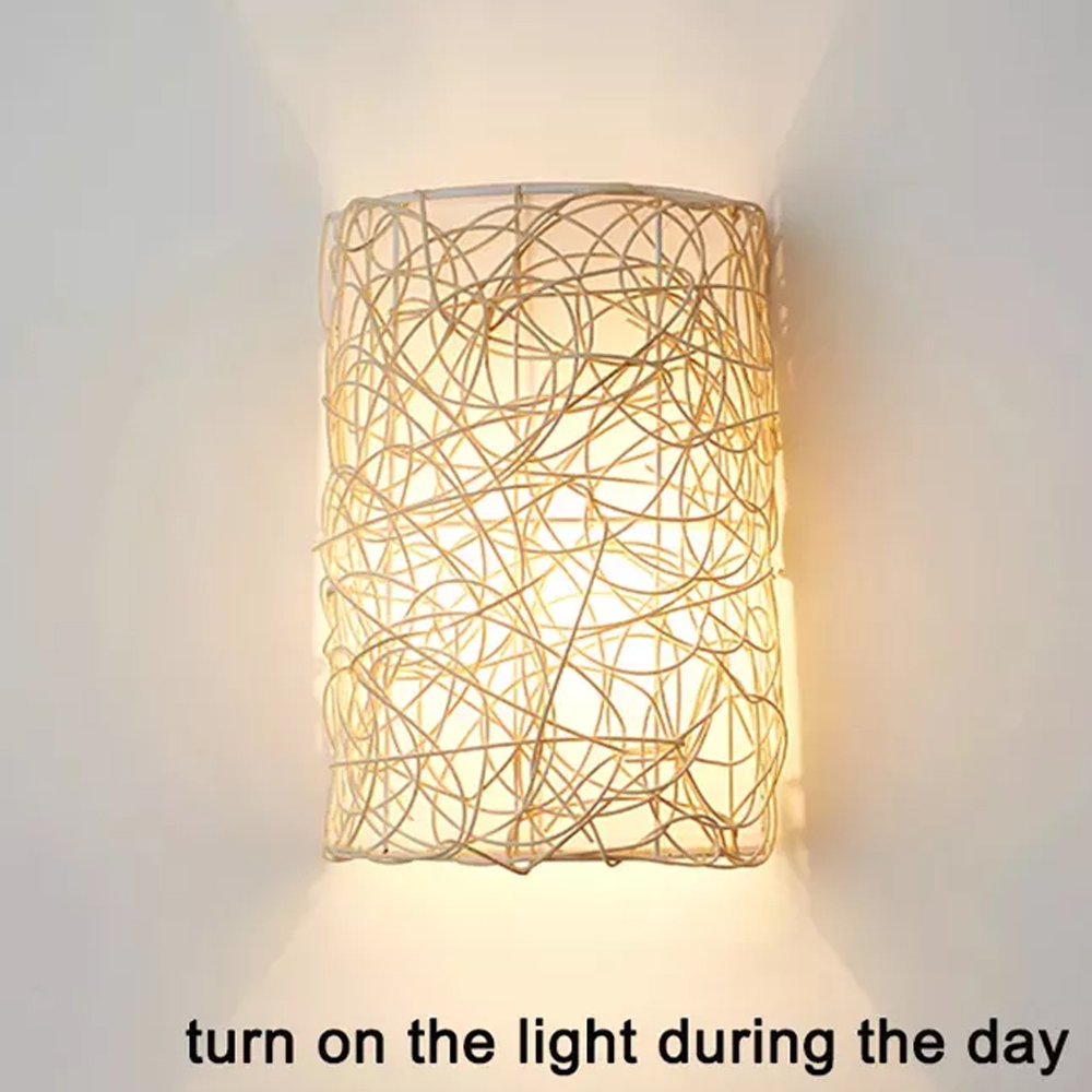 Moroccan Wicker Rattan Wall Pendant Lamps-Handwovenlamp