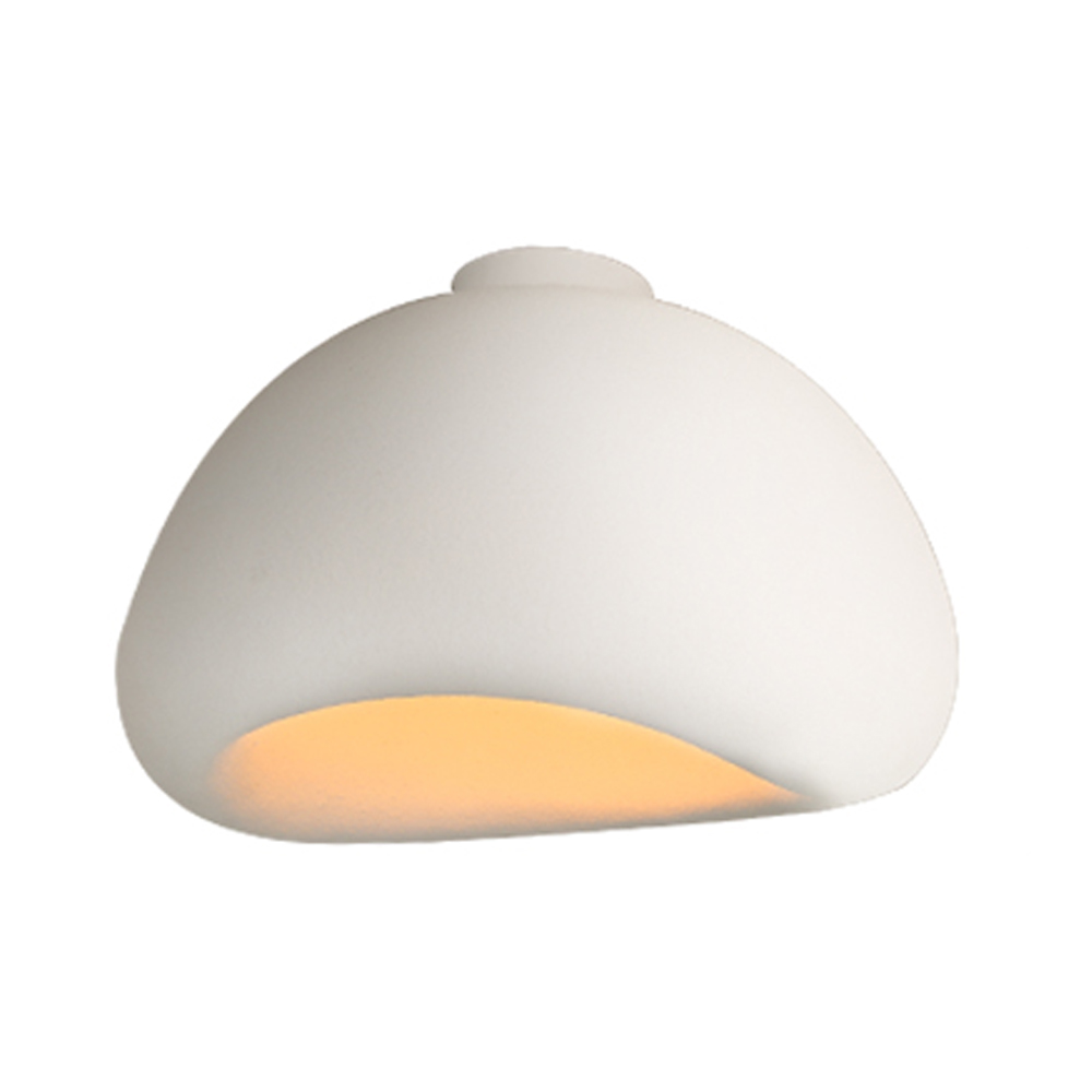 Simple Cream Flush Mount Ceiling Light For Living Room-Handwovenlamp