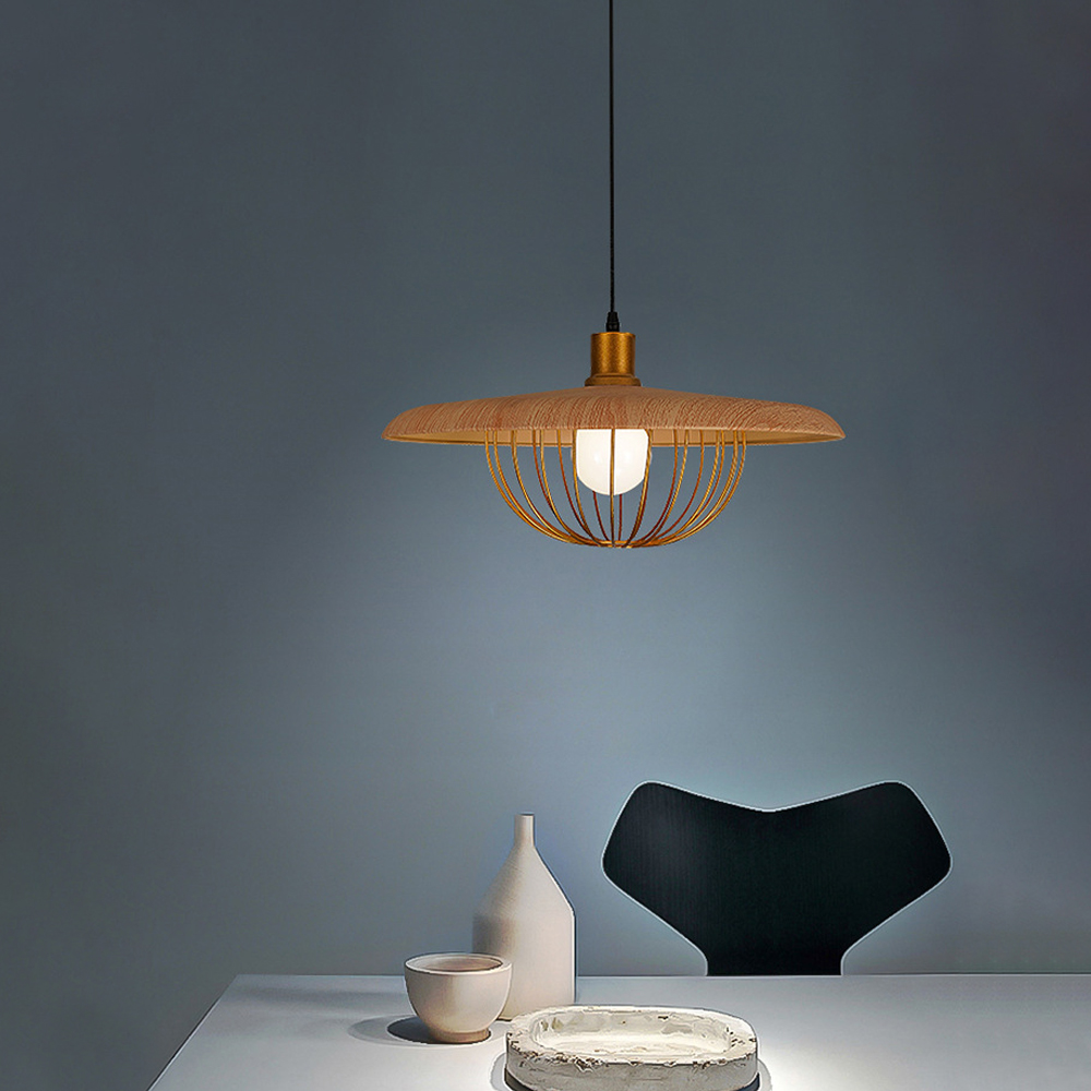 Modern Chandelier Interior Design Metal Wooden Pendant Light-Handwovenlamp