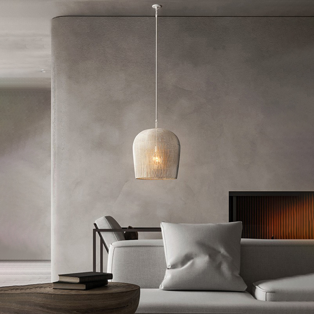 Coastal Chic Rattan Lighting Natural Handwoven Pendant Lamp Shade-Handwovenlamp