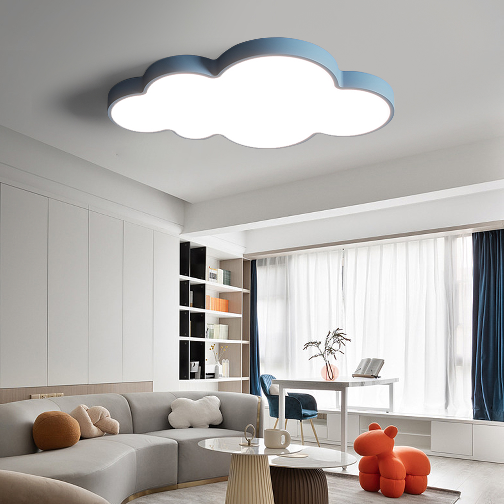 Children's Bedroom Ceiling Light Cloud Pink Chandelier-Handwovenlamp