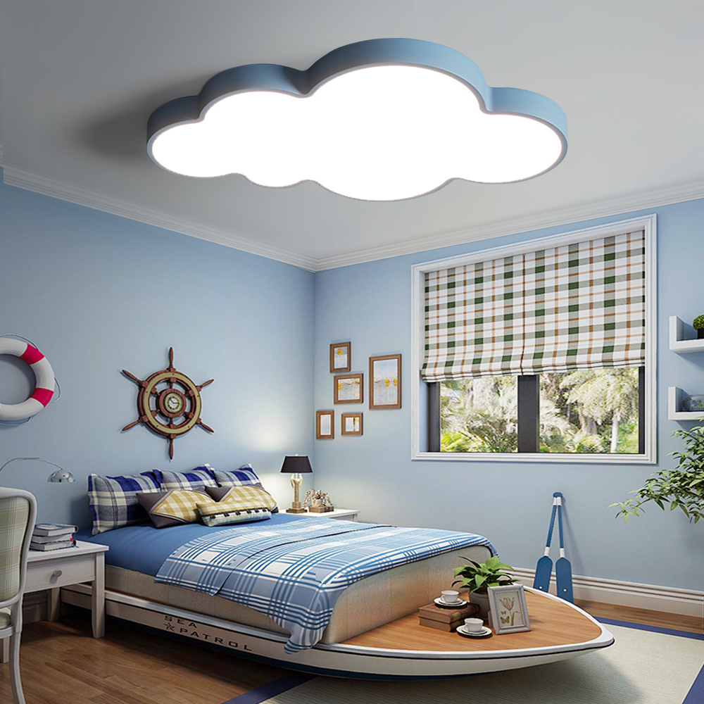 Children's Bedroom Ceiling Light Cloud Pink Chandelier-Handwovenlamp