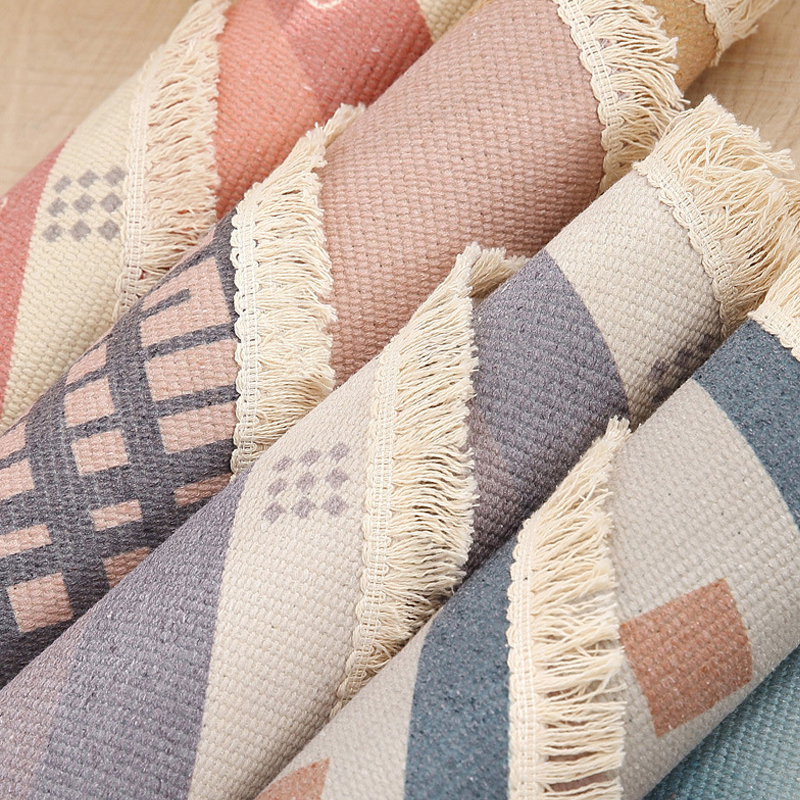 Round floor mat bedroom bedside living room decorative carpet-Handwovenlamp