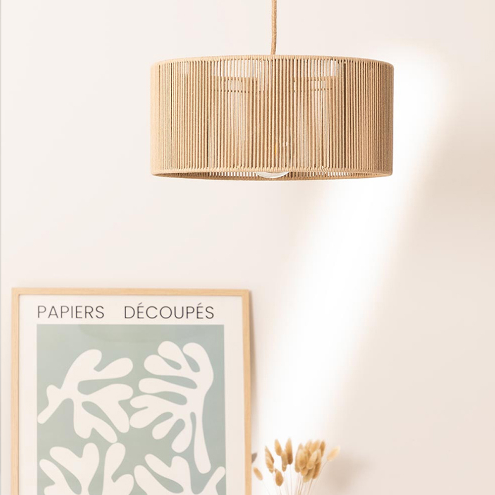 Handmade Boho Rope Pendant Lamps Parlor Ceiling Hanging Light Shade-Handwovenlamp