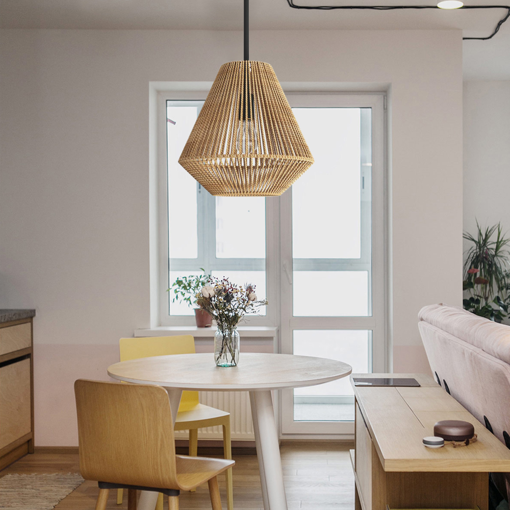 Hand Woven Rope Chandelier Vintage American Contemporary Pendant Lights-Handwovenlamp