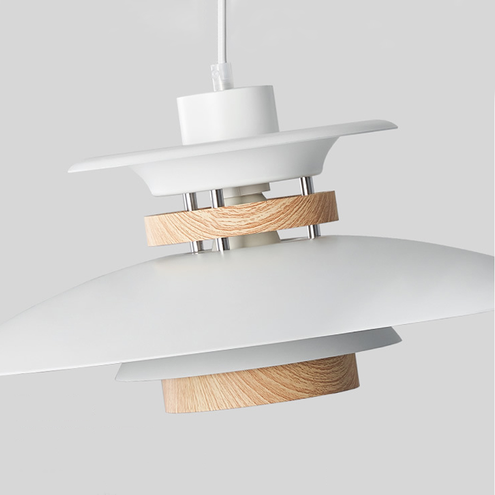 Mid-Century Modern Wood Pendant Light Danish Kitchen Island Multilayer Lampshade-Handwovenlamp