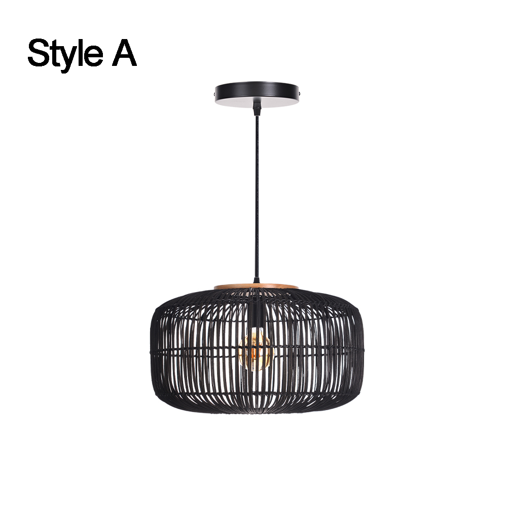 Wabi-sabi Style Retro Rattan Chandelier Japanese B&B Restaurant Hand-woven Pendant Lights-Handwovenlamp