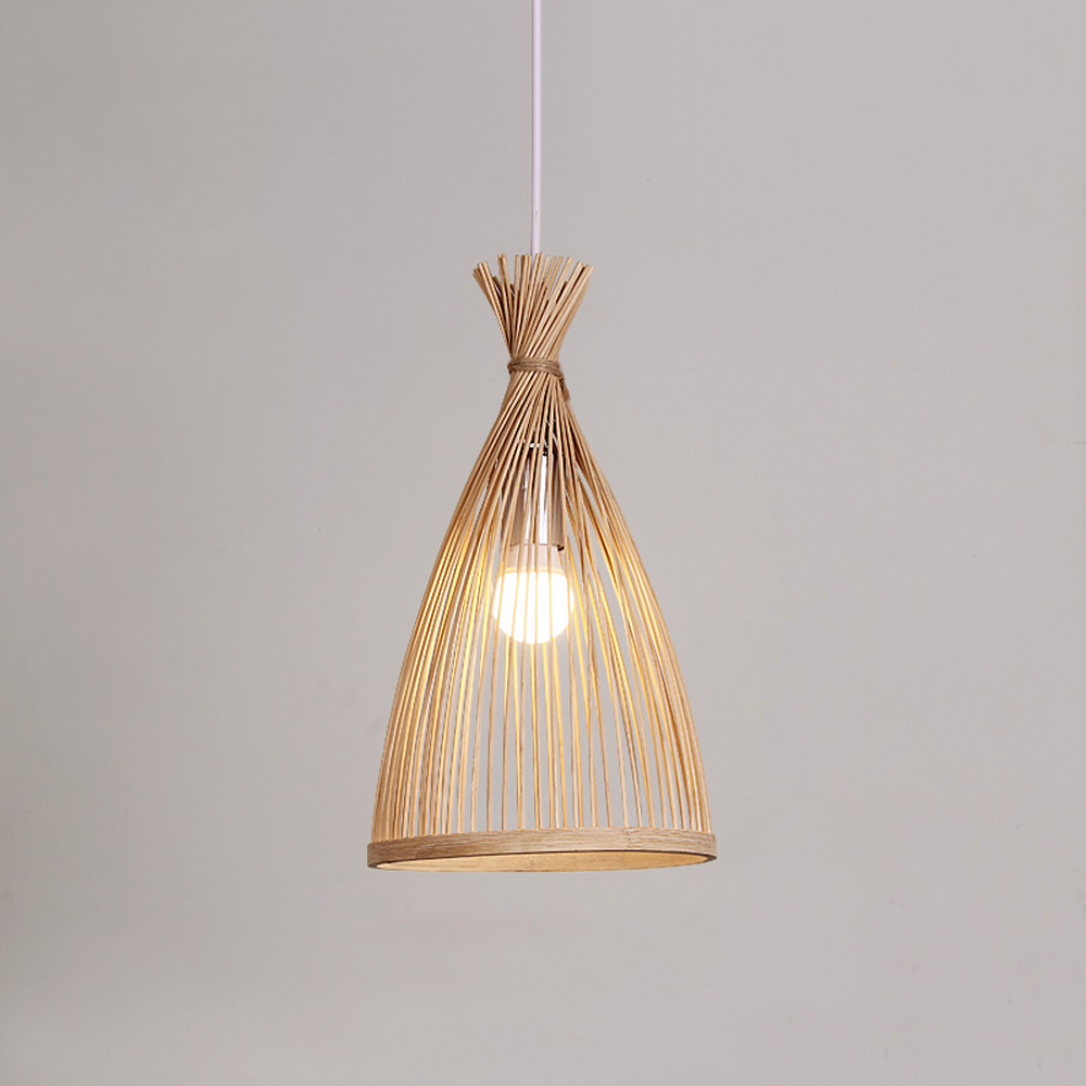 Japanese Bedroom Bamboo Chandelier 3-light Balcony Chandelier-Handwovenlamp