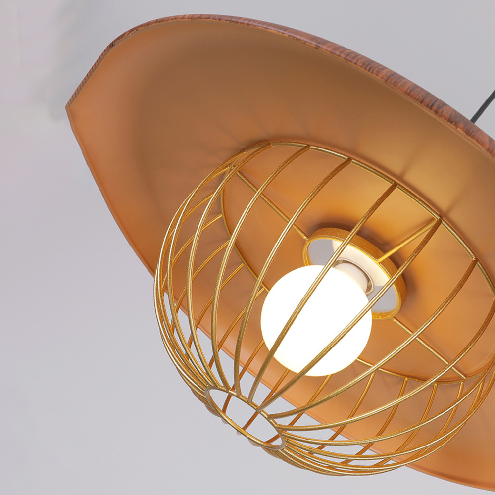 Modern Chandelier Interior Design Metal Wooden Pendant Light-Handwovenlamp