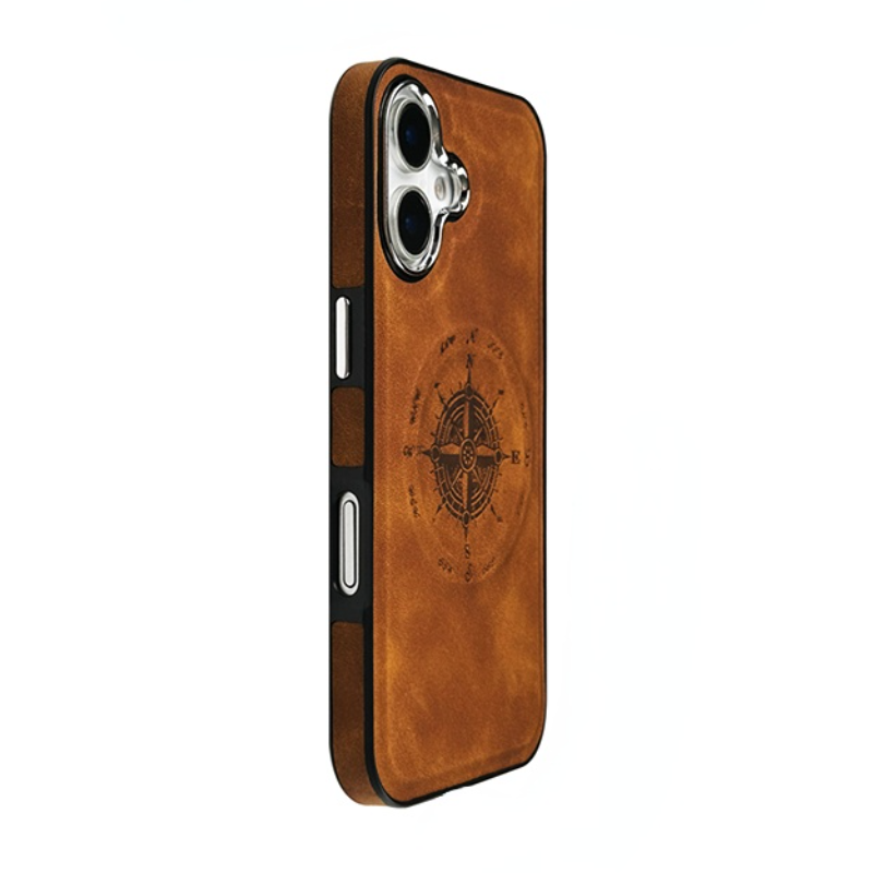 Compass Leather Magsafe Bracket Phone Case
