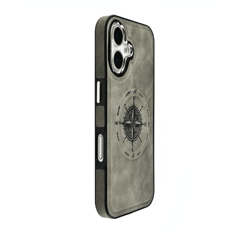 Compass Leather Magsafe Bracket Phone Case