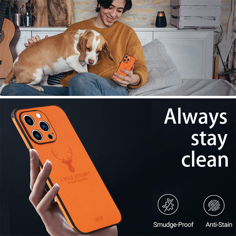 Leather Deer Printed Magsafe Phone Case