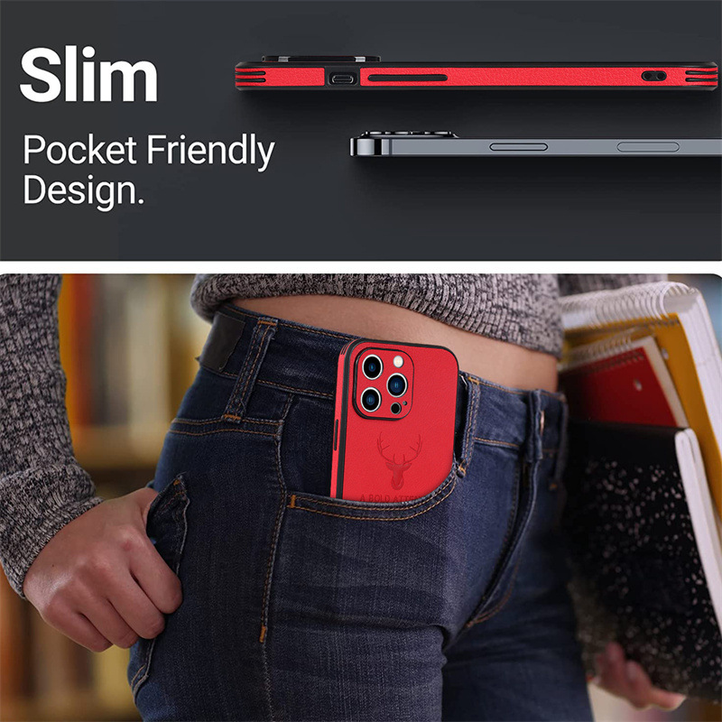 Leather Deer Printed Magsafe Phone Case