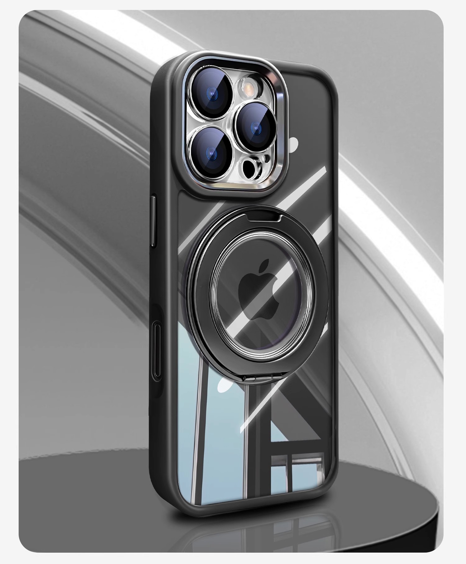 Transparent Magsafe Rotating Bracket Phone Case