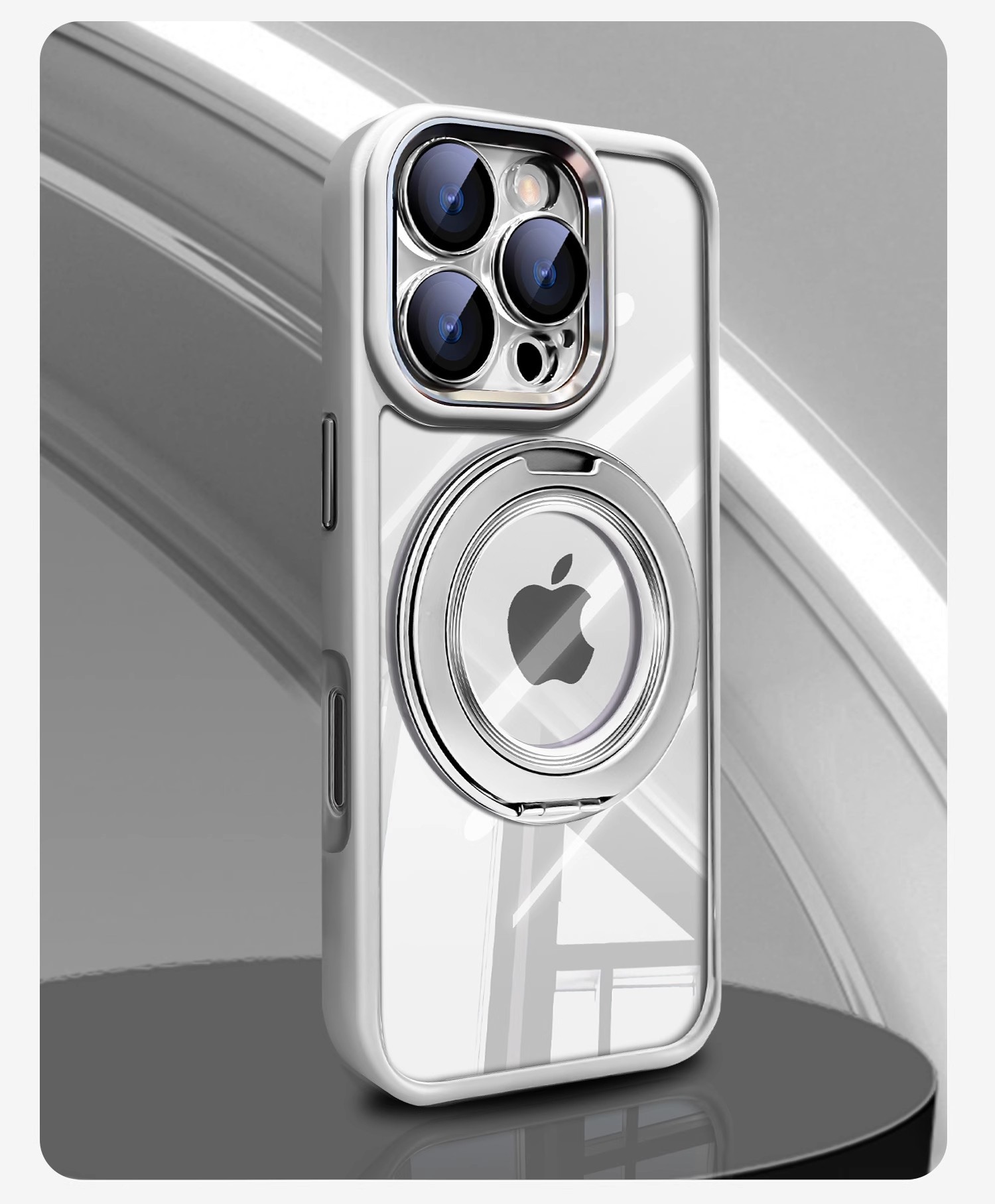 Transparent Magsafe Rotating Bracket Phone Case