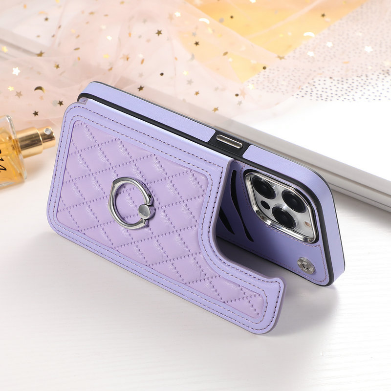Rhombus Card Wallet Phone Case