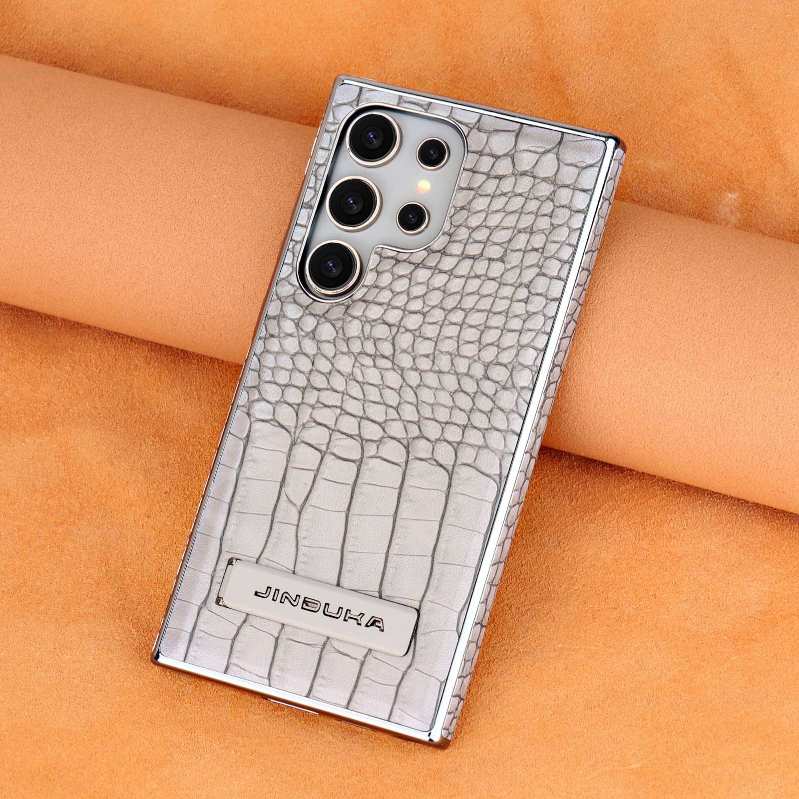 Luxury Leather Business Magsafe Bracket Phone Case for Samsung