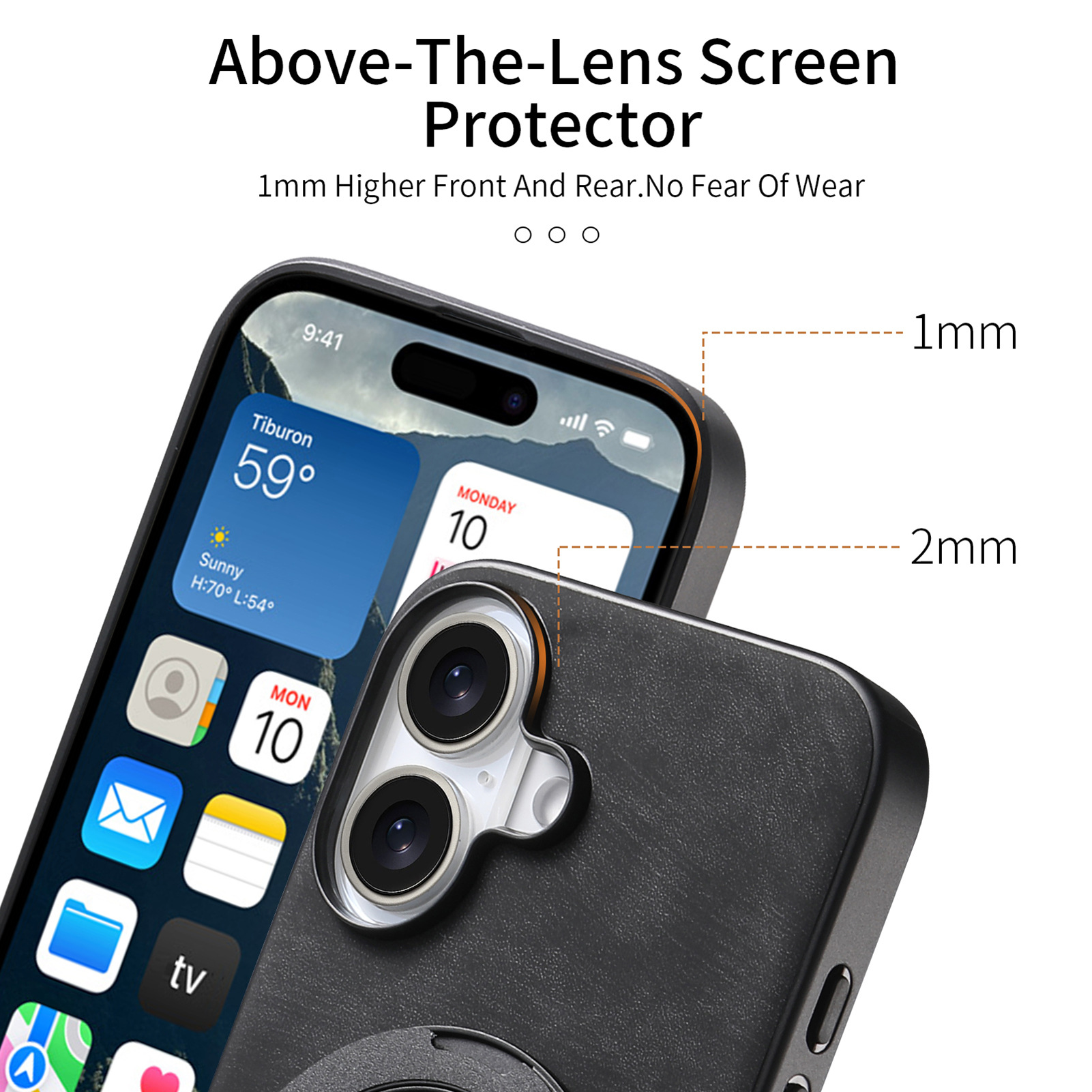 Luxury Leather Magnetic Kickstand Phone Case for Apple iPhone